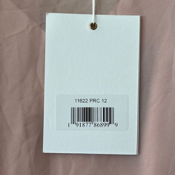 NWT MAC DUGGAL TRAPEZE DRESS WITH FEATHER TRIM 11622 $ 598.00 - Picture 6 of 11